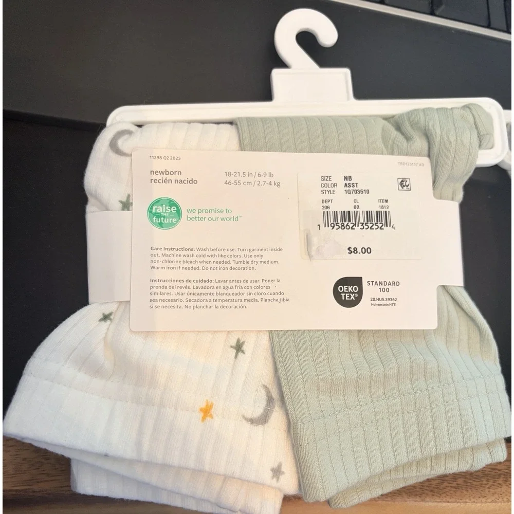 Carter's Sweatpants Just One You Pants Newborn Green & White 2-pk